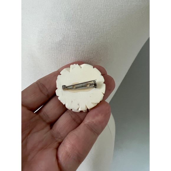 4pc Victorian Vintage Celluloid Necklace Earrings Brooch Antique Jewelry Bundle - Picture 5 of 6